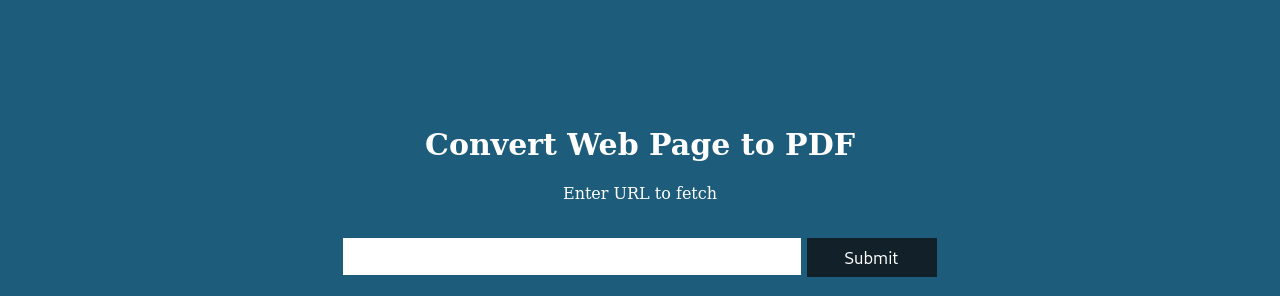 Web app to convert web pages to PDF