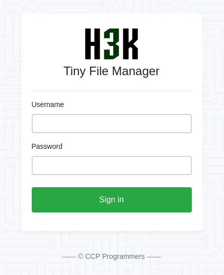 Login to the file manager